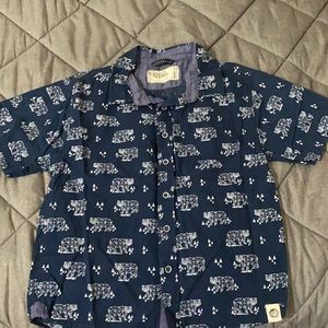 Boys bear patterned button down short sleeve